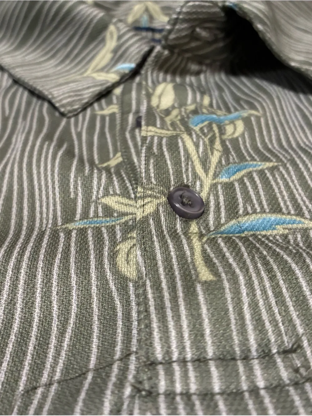 Olive Green Printed Polo Shirt